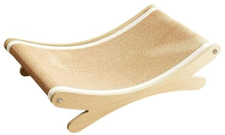 Tiragraffi per Gatti in Sisal con Struttura in Legno, Cuccia e Lettino