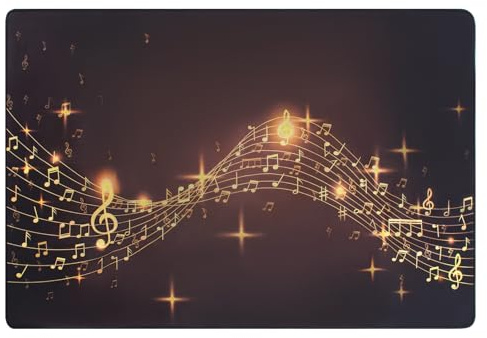 OUUTMEE Tappeto per batteria Drum Tappeto con motivo simboli musicali 182x122cm