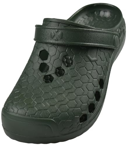 APREGGIO Zoccoli da Giardino da Uomo Eva – Leggeri – Scarpe da Giardino – Zoccoli per Giardino, Tempo Libero, Lavoro ed Estate, Verde, 48 EU