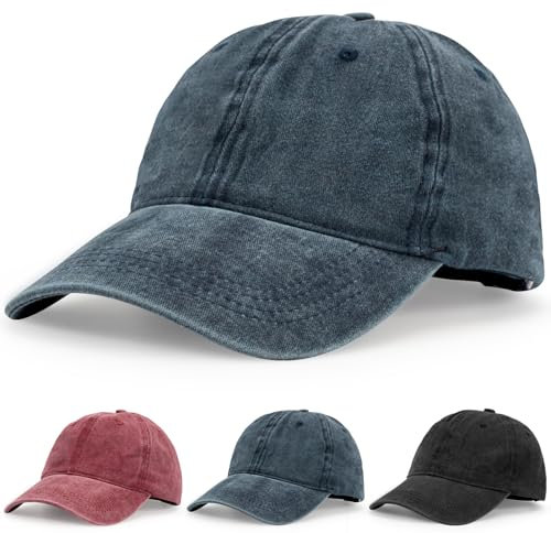 Dzpuhuojz Baseball Caps für Herren und Damen, Vintage Base Cap männer, Einstellbare Kappe Herren, voller Baumwolle Sonnenschutz Baseballkappe für Golf, Laufen, Outdoor-Workouts, Reisen, Blau
