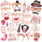 30 Stück Foto Requisiten Hochzeit, Fotobox Accessoires Hochzeit, Fotobox Zubehör für Geburtstag, Party Deko, Deko Geburtstag, Foto Booth Props für Lustige Bilder, Erinnerungen und JGA Partydeko