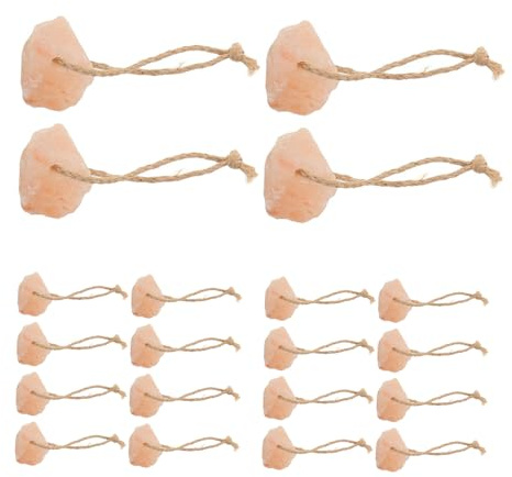 YARNOW 20pezzi Blocchi di Naturale per Cervi e Capre Minerali da Leccare Corda per Bestiame Integratori Salini per Conigli e Alpaca Design da Appendere per Gabbia o Recinto Resistente