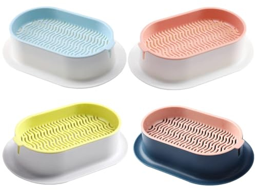 DOITOOL Macetas para Gatos Hidropónicas 4 Piezas sin Tierra Jardineras de Hierba Gatera para Interior Caja Práctica y Duradera para Cultivo de Césped Doméstico Colores - -Pink - y -