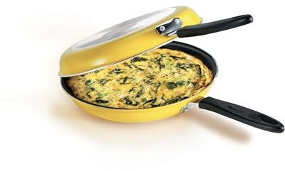 Tescoma 594346 Padella Doppia Girafrittata Antiaderente Per Frittata, Diametro 26 Cm, Giallo