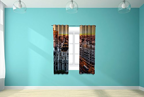Ready-made curtain Night aerial view Gran Via Madrid | Various Measures 180 x 140 cm