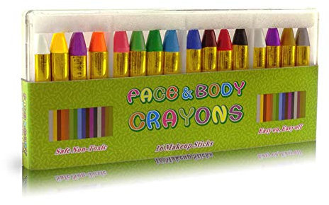 Gibot Schminkstifte 16 Farben, Kinderschminke Set Schminken Schminkpalette Schmink Bodypaint Körpermalfarben,Schminke Fasching für Kinder für Halloween,Ostern,Kindertag Party