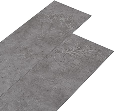 vidaXL PVC Laminat Dielen Vinylboden Vinyl Boden Planken Bodenbelag Fußboden Designboden Dielenboden 5,02m² 2mm Selbstklebend Betongrau