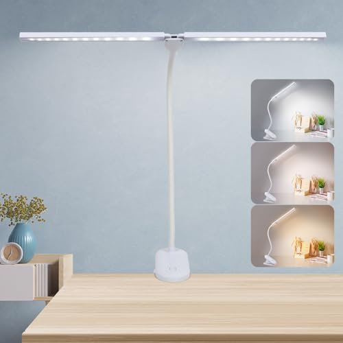 deaunbr LED Reading Light with Clip, Desk Lamp 48 LEDs 2600mAh Battery USB Rechargeable Book Lights Stepless Adjustable Brightness Eye Protection Flexible Table Lamps for Bed Headboard, Home, Office