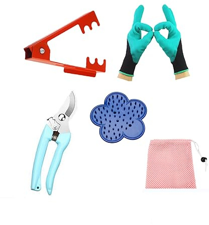 Flower Rose Thorn Remover Leaf Burrs Pliers Kit Stripper Stripping Tool with Scissors, Glove for Garden Floral Making, Florist Supplies