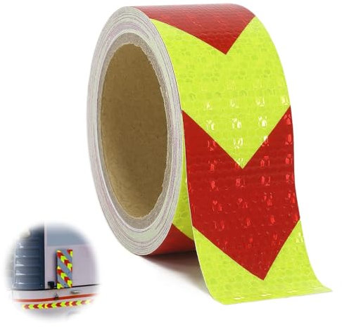 YZDZSW Reflektorband Selbstklebend, Selbstklebend Warnklebeband, Warnmarkierung Sicherheit Sicherheitsband-Conspicuous Warning Tape für Sicherheit Warnung(Rot/Gelb 10m x 5cm)