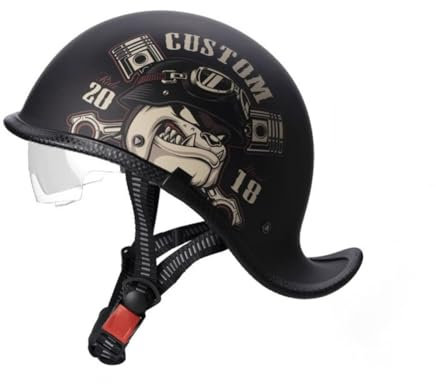 Vier Jahreszeiten Motorradhelm für Männer Motorradhelm Cafe Racer ECE Aviator Mann Jungen Baseballmütze Halbschalenhelm ABS Halbhelme für Sportbikes Motorrad Transparent Spiegel