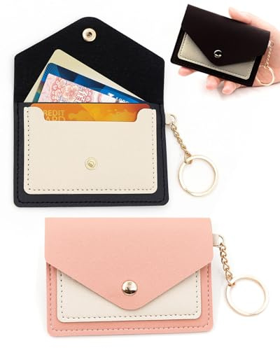 MYGLOAR Paquet de 2 étuis pour cartes de visite, porte-cartes de visite, porte-cartes à rabat, étui pour cartes de visite pour hommes et femmes, étui pour cartes de visite en cuir professionnel