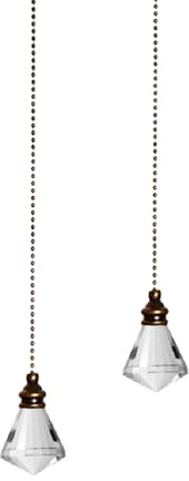 2 catenine luminose da 50 cm, estensioni decorative per lampade a sospensione, per ventilatori a soffitto, bagno, camera da letto, trasparente