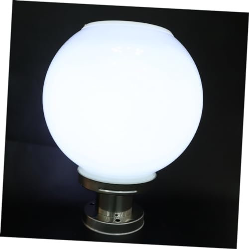 Hemobllo Lámpara Solar Para Exteriores Ip65 Luz Forma De Bola Blanca De 250mm Para Jardín y Patio, Aplique De Pared Estigmatizado, Panel Solar Integrado, Kit De 1 Unidad