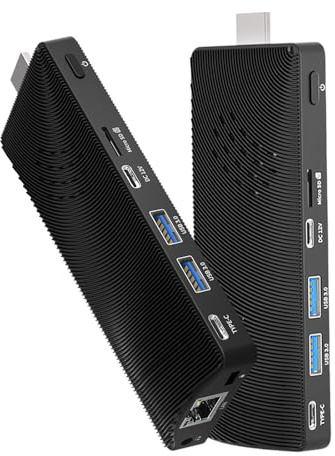 Mini PC Stick, Win 11 Celeron J4105 8GB RAM 128GB eMMC 2.7GHz, USB-C Fanless Desktop PC, USB 3.0 X 2, RJ45 Gigabit Ethernet 4K 60Hz, WiFi BT 5, HDMI 2.0 for Business, Home, Office