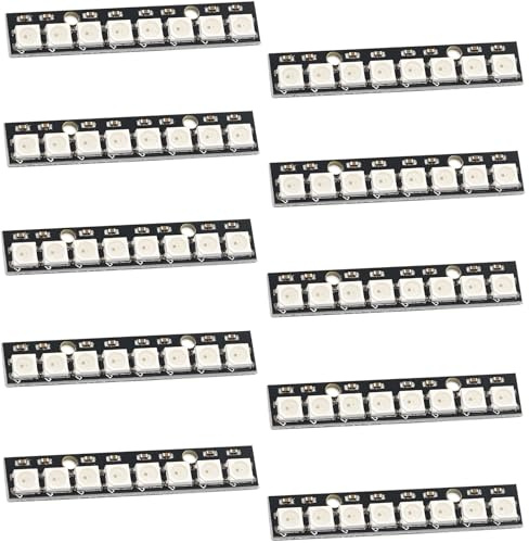 Joycabin 10 Stück 8 Bits WS2812 RGB LED Modul, 5050 LED Stick Eingebaute Treiber Farblicht Entwicklungsboard kompatibel für Arduino Raspberry Pi ESP32