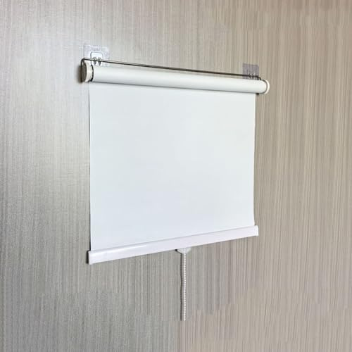 ZHUOZ1T Estor Enrollable Tipo Resorte,Cortinas Opacas Térmicas,Persiana Enrollable Telescópica,Pantalla de Privacidad,No Requiere Taladrar,para Oficina/Hogar (150cm x 150cm,White)