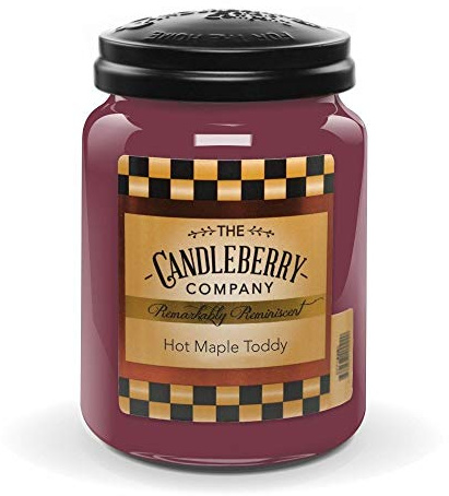 Candleberry Candles Hot Maple Toddy | Strong Fragrances for Home | Hand Poured in The USA | Highly Scented | 135 Hour Burn Time | Large Jar