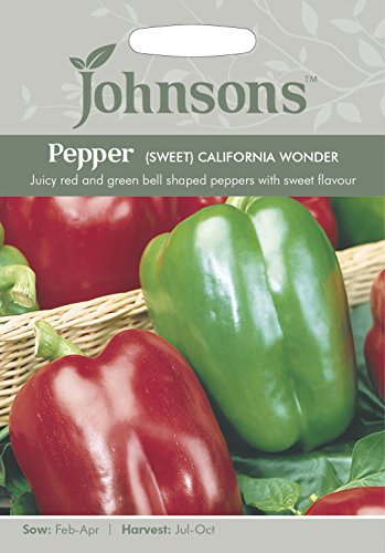Johnsons 25120 Vegetable Seeds, Pepper (Sweet) California Wonder