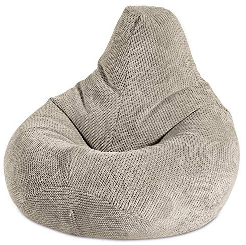 Gilda ® Highback Gamer Beanbag Chair with Amazing Back Support. Soft & Snugly OCEAN CORDUROY bean bag Lounger. Suitable for adult & kids. Ideal gaming chair for bedroom/lounge FILLING INCLUDED CREAM