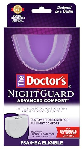 The Doctor’s NightGuard Mouth Guard for Grinding Teeth at Night, Includes Storage Case, Pack of 1