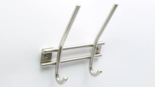 SIRO Hakenleiste Bad-Laasphe, Schlicht, Edelstahl fein geschliffen, 140 mm x 50 mm x 160 mm, LA 118 mm, 2196-140N1V1K