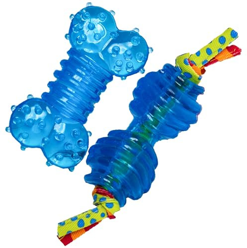 Petstages Mini Orka Chew Pair Bone & Dumbbell Dog Toys - 2 Pack
