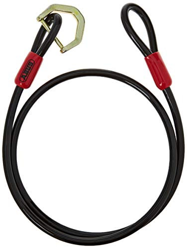 ABUS Schlaufenkabel Cobra 12 - Stahlseil mit Kunststoff ummantelt - Sicherung für Fahrrad- und Motorrad-Zubehör, Adapterkabel, Schwarz, 140 cm