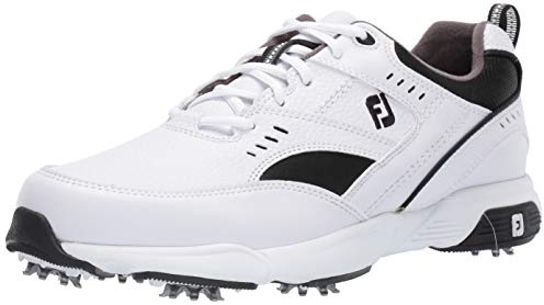 FootJoy Men's Sneaker Golf Shoes, White/Black, 10.5 M US