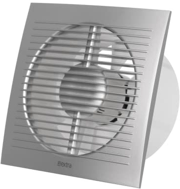 Europlast Ø 125mm Extracteur d'Air Silencieux Avec Minuterie - Ventilateur Salle de Bain Argent - Ventilateur Mural pour Cuisine WC Salle de Bain