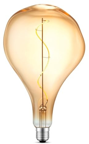 Home Sweet Home Edison Vintage E27 | LED-Filament-Leuchtmittel Flex | Blown LED-Lampe | Ambra | Dimmbar | 3W 180lm 2700K | warmweißes Licht | für E27-Fassungen