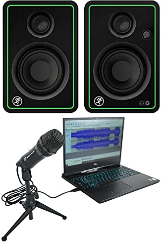 Rockville Z-Stream USB Condenser Computer Microphone YouTube Zoom Podcasting Mic Bundle with (2) Mackie CR3-XBT 3 50w Bluetooth Reference Multimedia Studio Monitors Speakers