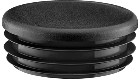 EMFA Lamellar Plugs Round 76mm Black - Plastic Plugs for Round Pipes and Steel Pipes | Pipe Cover End Caps - Pack of 4