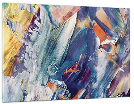 Quadri Moderni Soggiorno I colori la pittura l'astrazione Quadro su Vetro 120x80cm Stampe da Parete in Vetro Camera da Letto 1 pezzo Wall Art Grandi XXL Decorazione Murale Immagini GAA120x80-5113
