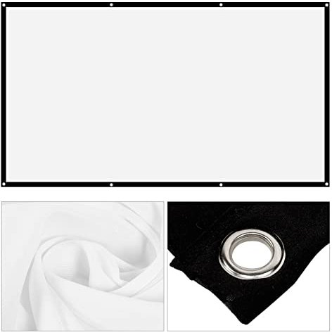 Projektorleinwand 50 16:9 Verdickung Tragbar Faltenfrei Projektionsleinwand Projektionsvorhang aus weichem weißem Polyester 40 Zoll (120 Zoll)