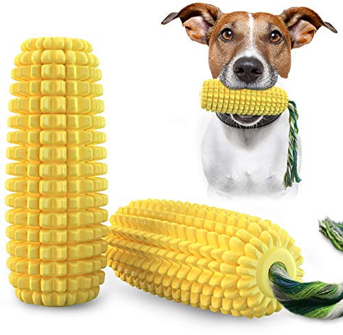 FOSTBEEN Kauspielzeug für Hunde für Aggressive Kauer, unzerstörbares, Robustes, langlebiges, quietschendes, interaktives Hundespielzeug, Welpenzähne-Kauspielzeug mit Maisstäbchen