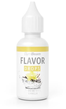 GymBeam Flavor Drops - Zuckerfreie und kalorienfreie Tropfen in verschiedenen Geschmacksrichtungen, Lebensmittelaroma, hohe Geschmackskonzentration, perfekt für Diät (30 ml, Vanilla)