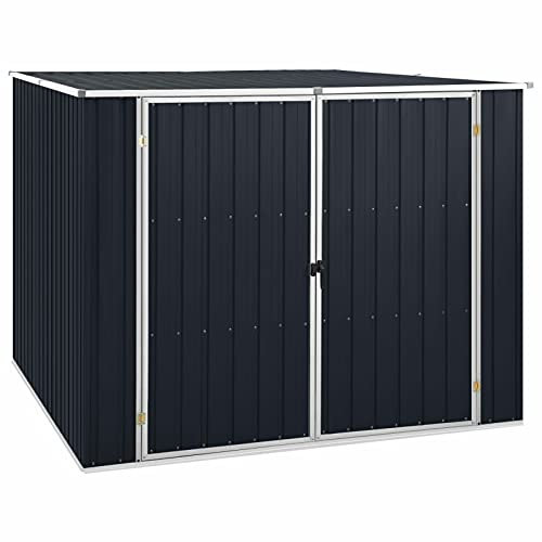 Tidyard Enhetshus, trädgårdsskjul, väggutrustning, skjul, trädgårdshus, lagerskjul, trädgårdsskåp, metallskåp, metallutrustning, hus, skjul, trädgårdsmöbler, antracit, 195 x 198 x 159 cm galvaniserat