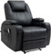 CLP Massagesessel Galena mit Liegefunktion I Relaxsessel mit Wärmefunktion I Ganzkörpermassage, Farbe:schwarz, Material:Echtleder