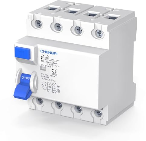 CHENGPI FI Schalter,fi Schutzschalter Typ A 40A 300mA /4-Pol/Fehlerstromschutzschalter Allstromsensitiver Schutzschalter Automat Sicherun…