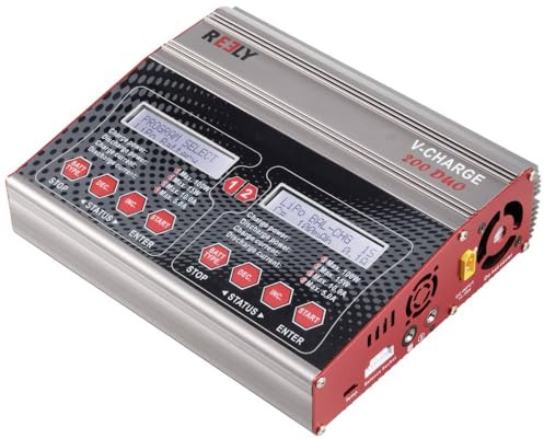 Reely V-Charge 200 Duo Modellbau-Multifunktionsladegerät 12 V, 230 V 10 A NiMH, LiPo, LiIon, LiHV, Blei-Calcium, Blei-S