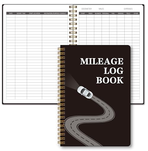 Carnet de kilométrage automatique pour personnel ou professionnel, carnet d'entretien du véhicule pour voiture, carnet de miles pour taxes, journal de kilométrage de voiture pour dépenses, carnet de