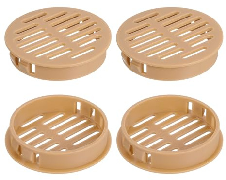 QUARKZMAN 4Pcs Grille de Ventilation Ronde en Plastique, Diamètre Encastrement 50mm Hauteur 11.5mm Grille d'aération, Bouches d'aération pour Armoire Plafond Mur Fenêtre Radiateur, Orange