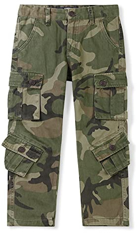 Aeslech Pantalon cargo pour garçon, 8 poches décontracté pour les voyages en plein air et la randonnée, 5 ans