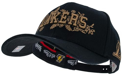 Mitchell & Ness - Berretto snapback NBA Morning Haze Classic Red, motivo Los Angeles Lakers, nero-oro, regolabile, per uomo, donna, bambino, unisex, primavera, estate, autunno, inverno