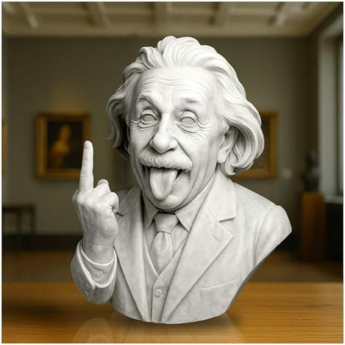 Macamolly Hemdekoration med Attityd Skulptur Den Originala Prata med Handen Ikon en grekisk gudinna med pekfinger 20 cm hög ETT provokande present till vänner och kollegor - Einstein