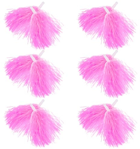 Toddmomy 12 Pezzi Pompon da Ballo in Plastica Leggera Rosa, Accessori per Cheerleading Impugnatura Liscia, Decorazioni per Eventi Sportivi, Feste e Spettacoli di Squadra