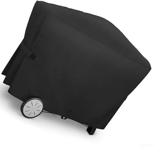 Funda para barbacoa de tela Oxford, protector de parrilla grande negro para barbacoa al aire libre, resistente a la intemperie, protector de parrilla de jardín contra la lluvia y el sol, cubierta