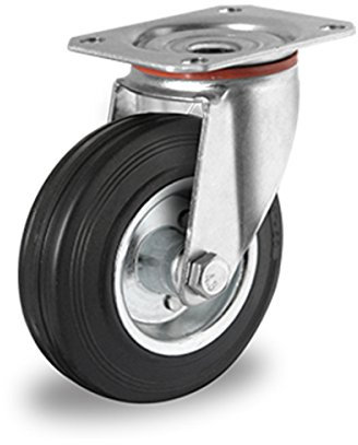 Lenkrolle 125 mm Vollgummi schwarz