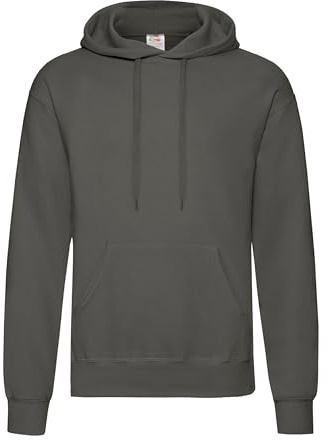 Fruit of the Loom 62-208-0, Men's Classic Hooded Sweatshirt, Charcoal, Large